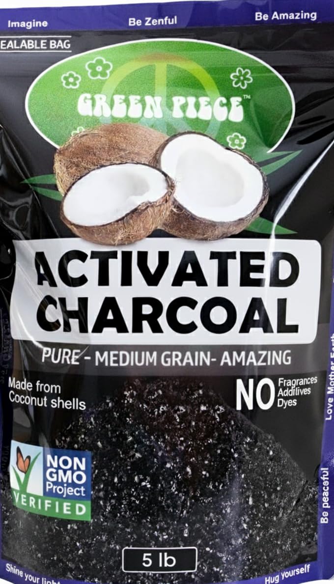 Green Piece activated charcoal air purification setup captures VOCs for fresher indoor air.