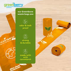 Greenbone BioBase leak-proof dog bags for mess-free outings.