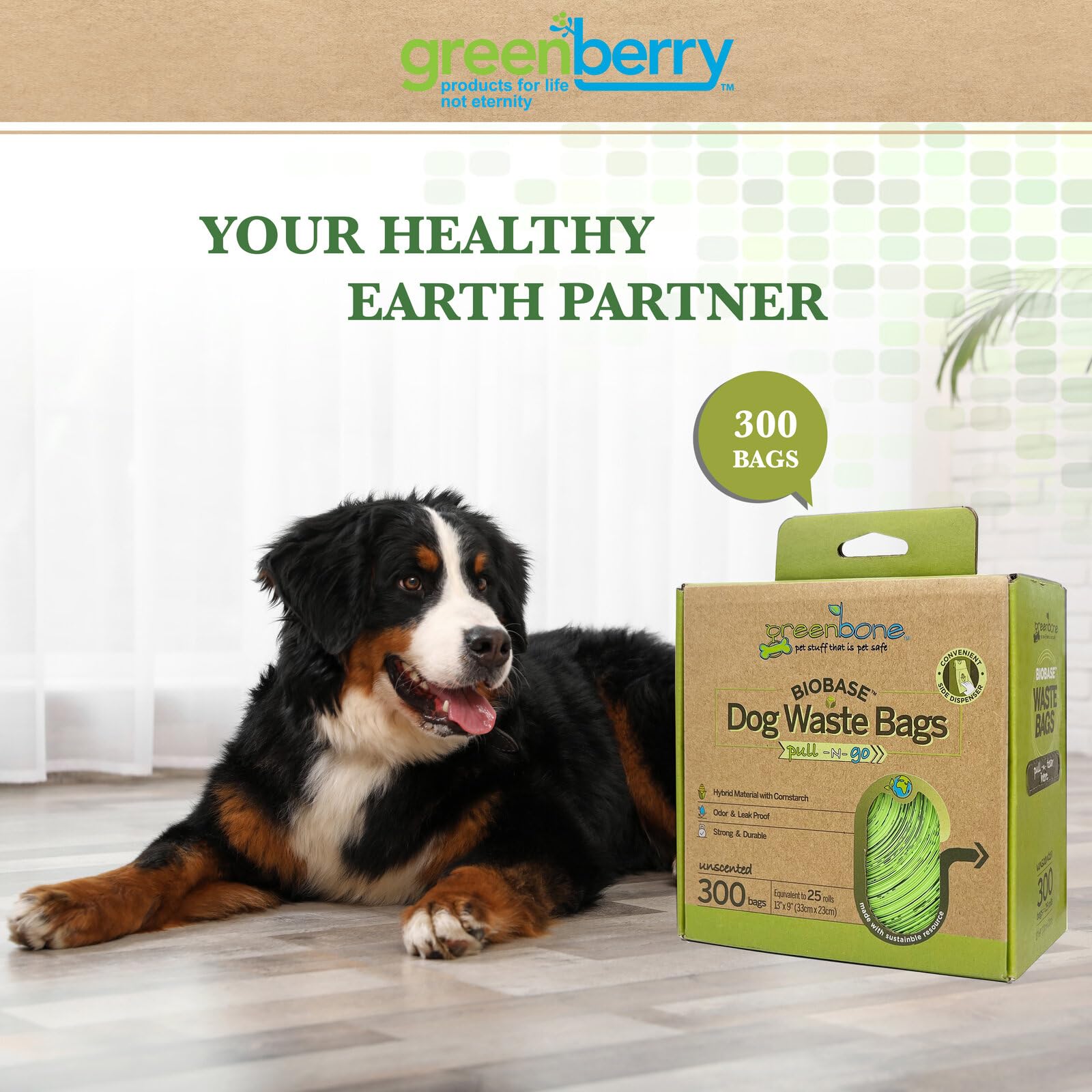 Greenbone BioBase unscented bags, ideal for daily yard routines.