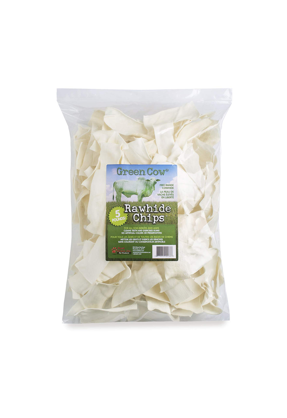 GreenCow Rawhide Chips for large dogs in action