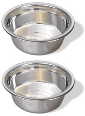 Greendale 2Pack stainless steel dog bowls, 10 cup capacity, durable and easy to clean.