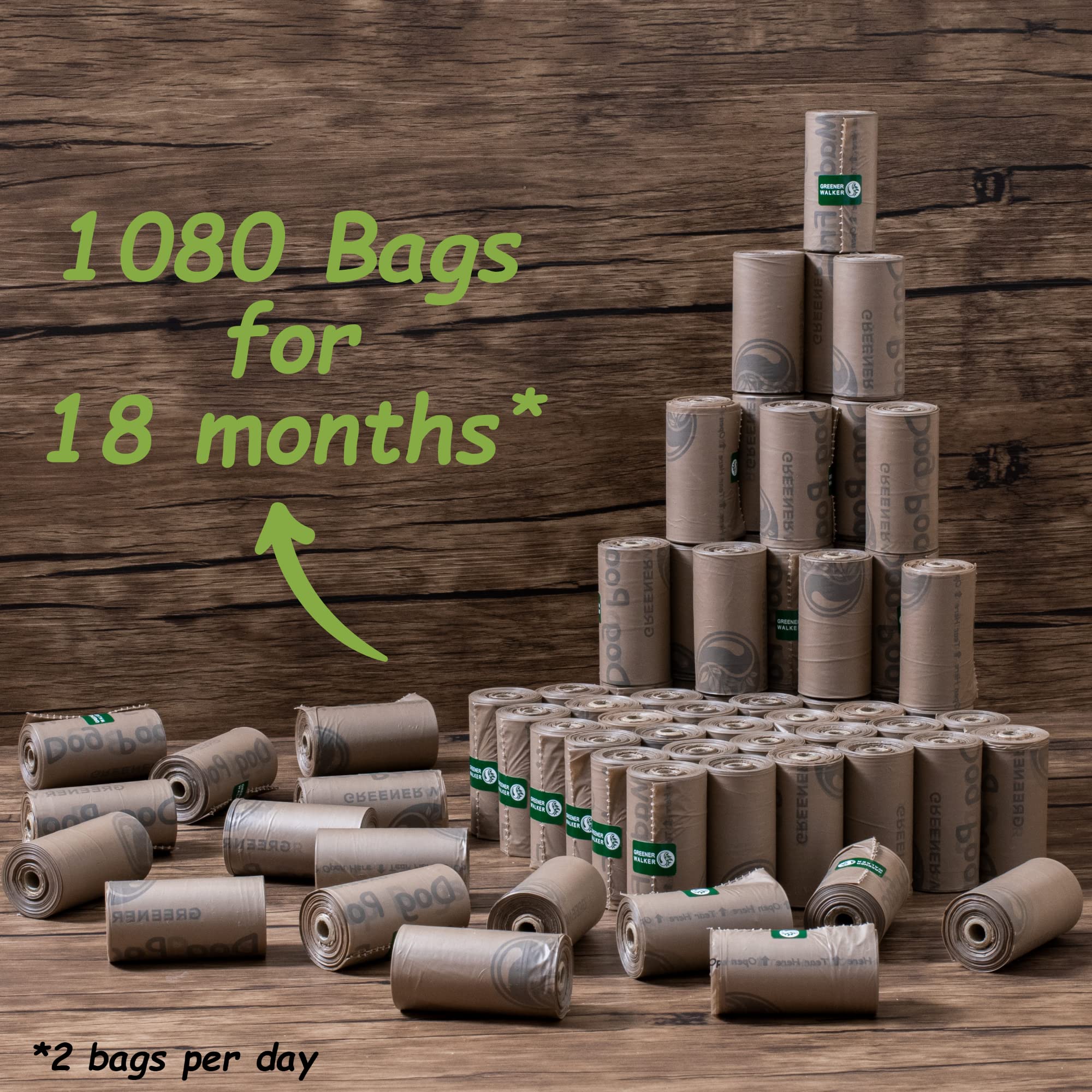 GREENER WALKER corn starch bags offer eco-friendly waste disposal option
