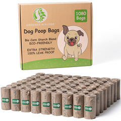 GREENER WALKER poop bags in 1080-roll pack for convenient long walks