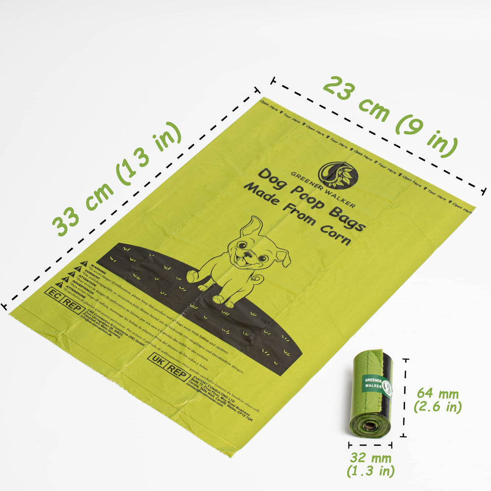 GREENER WALKER bags work with common leash dispensers for quick cleanup.