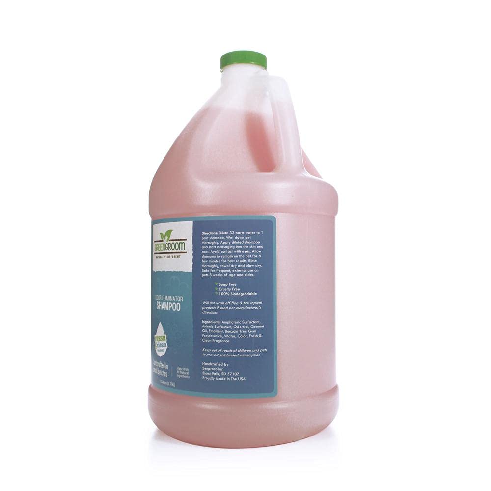 GreenGroom Odor Eliminator bottle label with Odortrol, trusted by professional groomers.