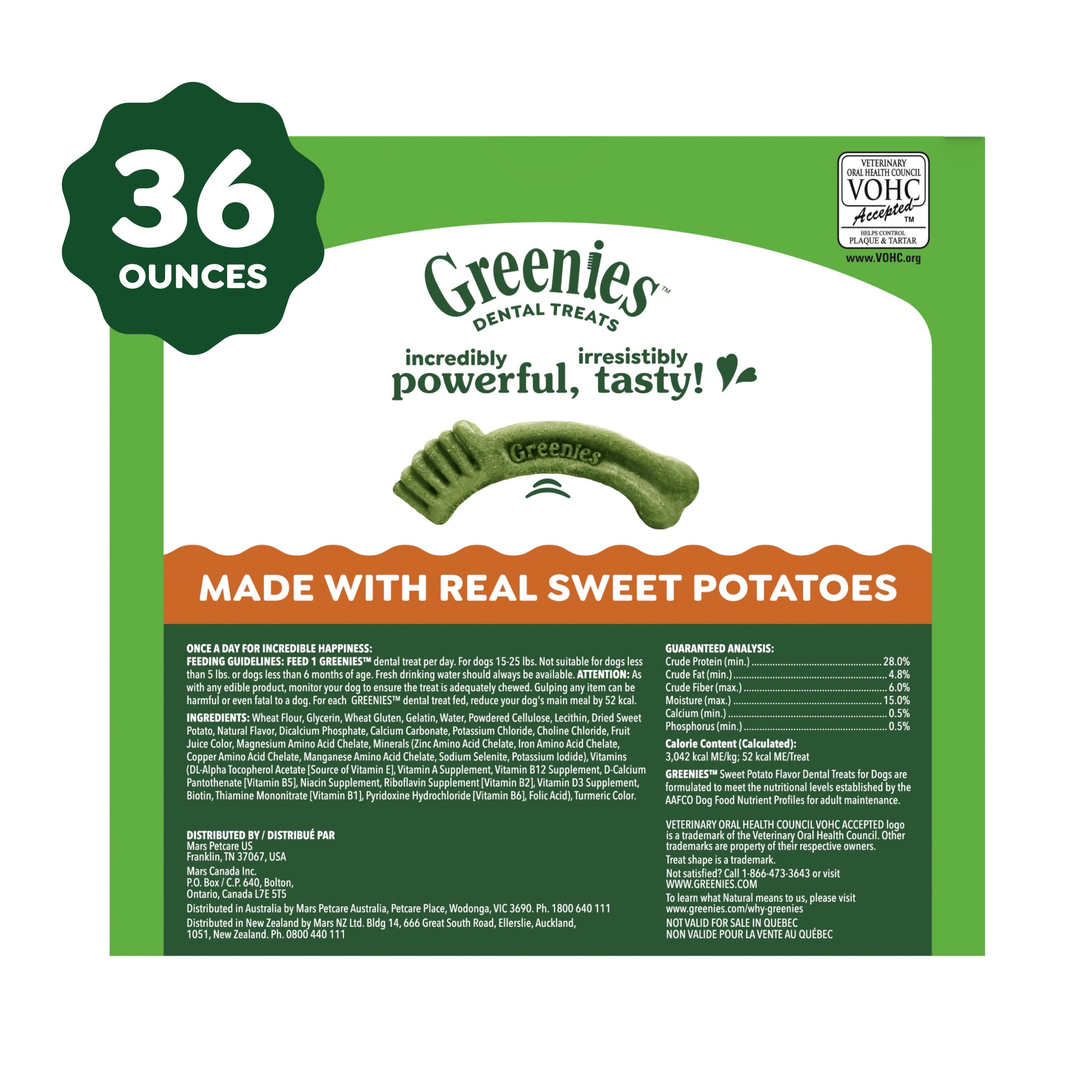 Greenies 60-count packaging shown for regular dental care routines.