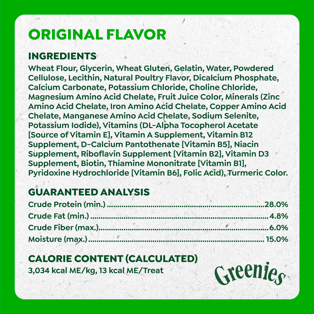 Open pouch showing Greenies Anytime Bites treats.