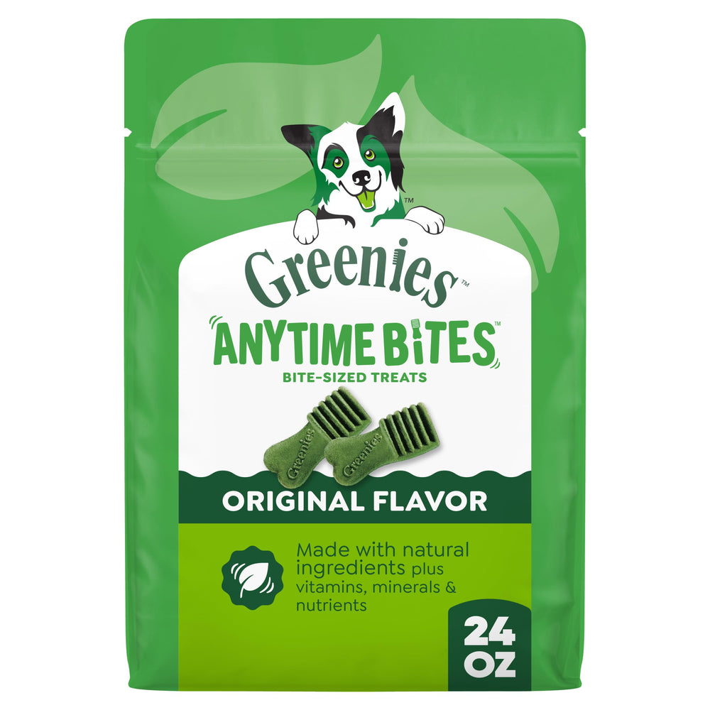 Greenies Anytime Bites bag ready for training rewards.