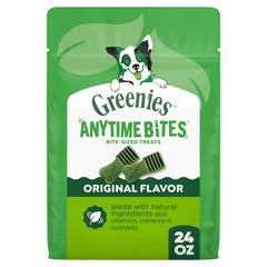 Greenies Anytime Bites bag ready for training rewards.