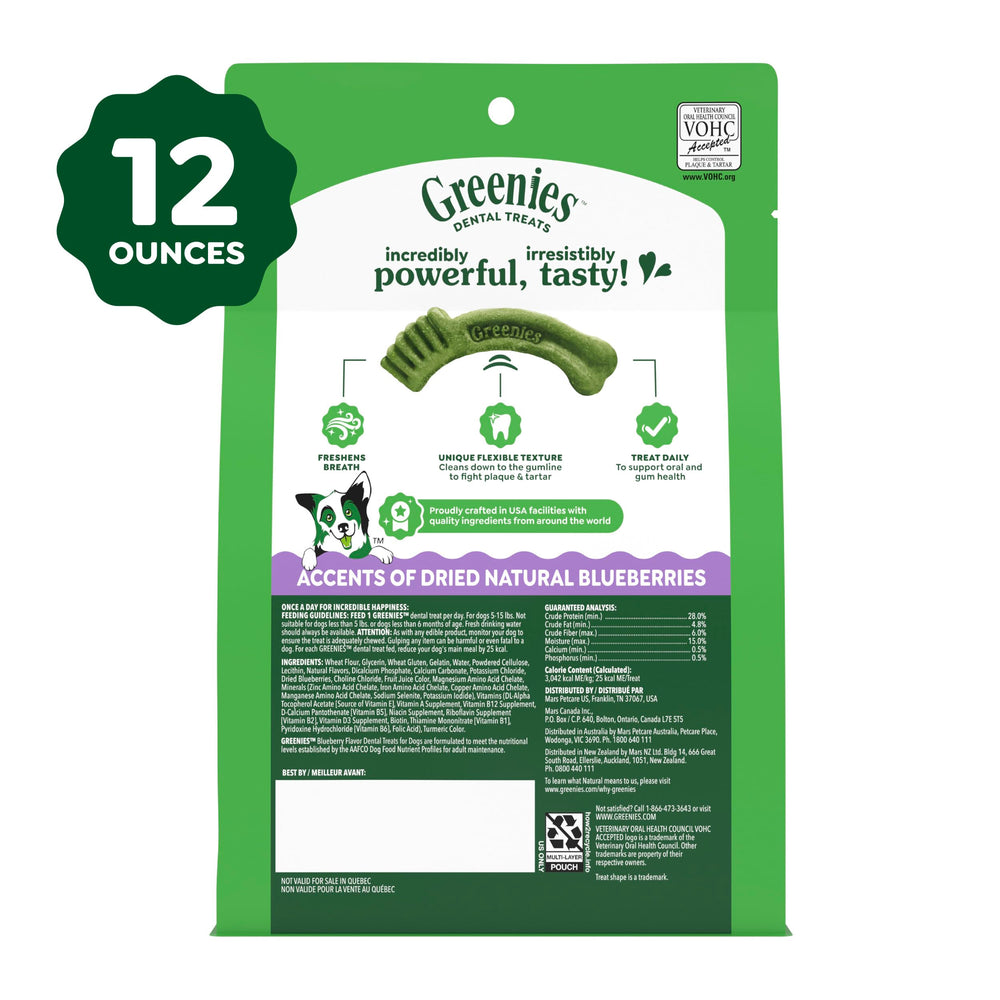 Daily dental care with Greenies Teenie to help fresh breath.