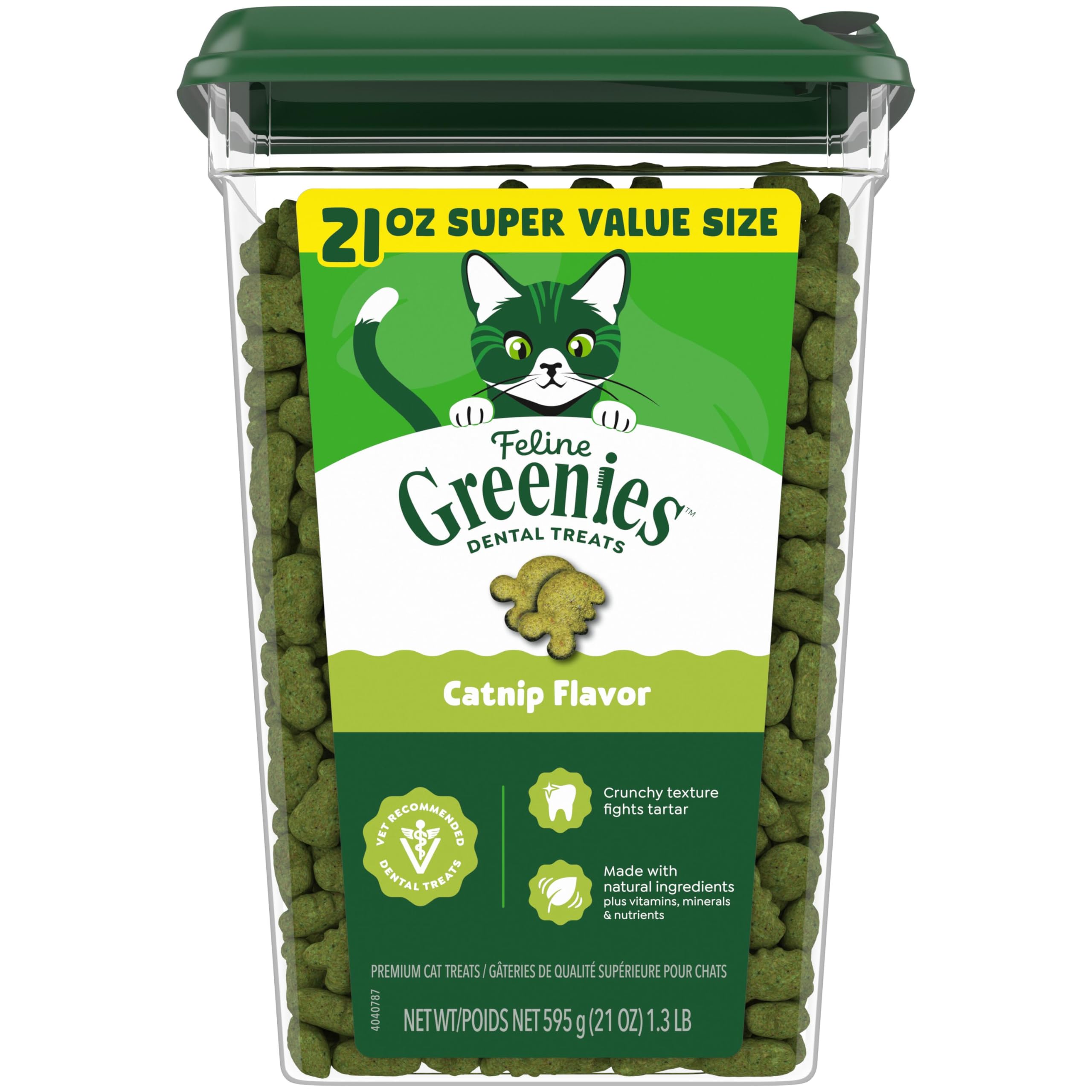 Greenies dental tub shown for daily cat dental care.
