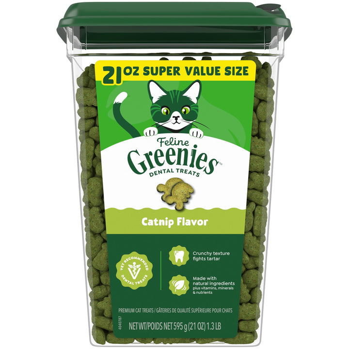 Greenies dental tub shown for daily cat dental care.
