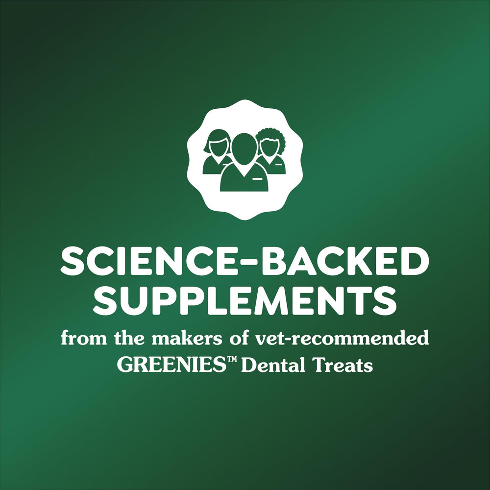 Greenies daily-dosing routine in bowl demonstrates easy administration.