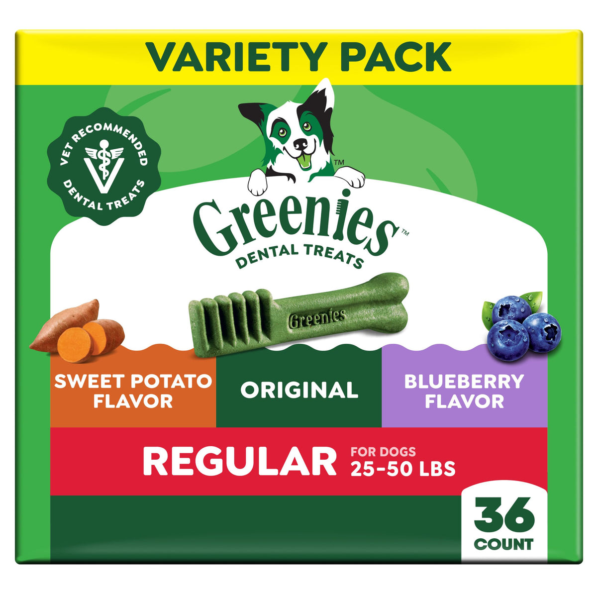 Greenies regular-size pack front view for oral care