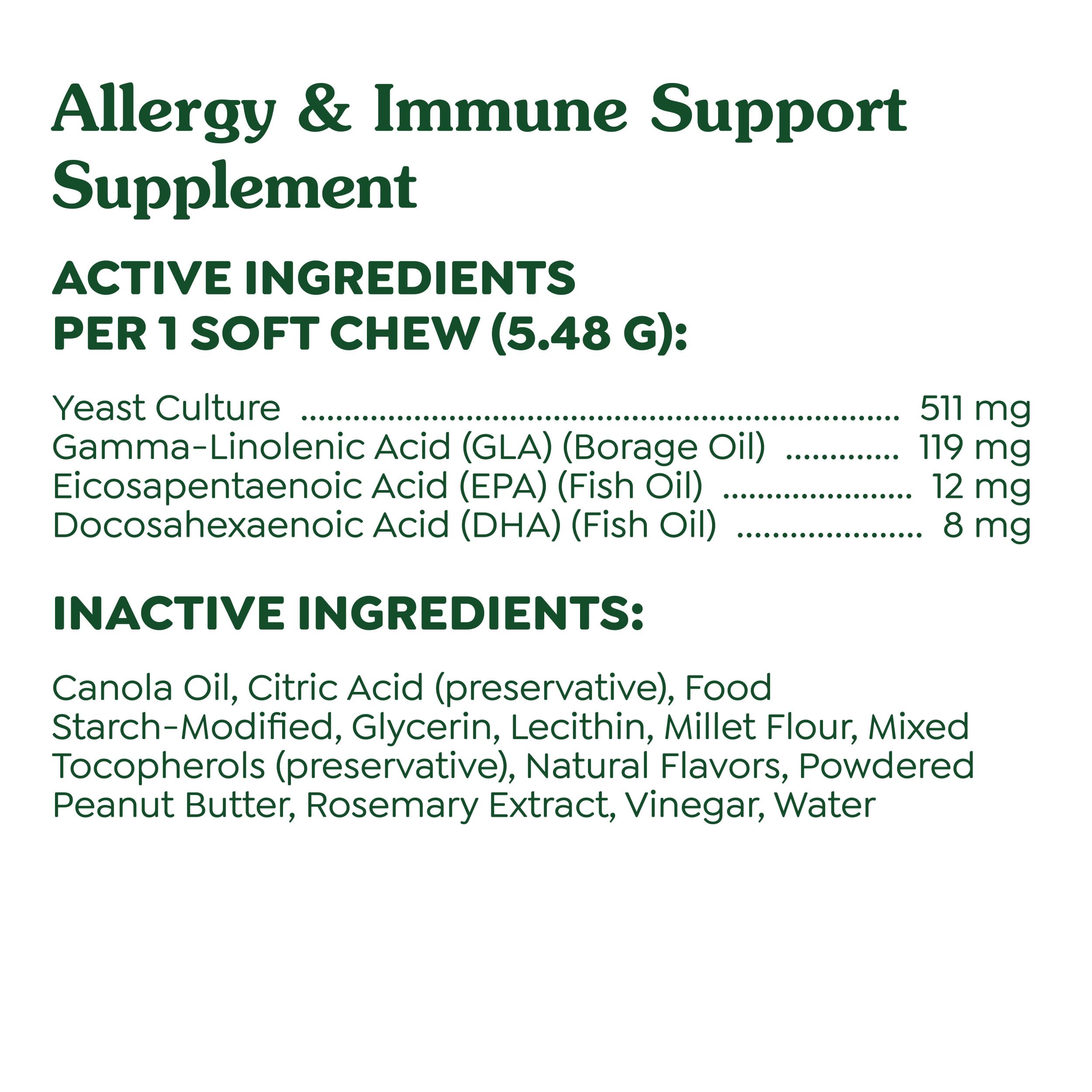 Happy dog enjoying Greenies allergy chews