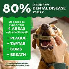 Greenies dog treats gumline-cleaning design helps support oral hygiene.