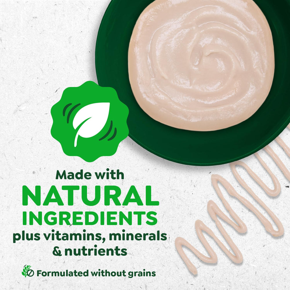 Greenies Feline Smart Purees grain-free recipe suitable for cats with sensitive digestion.
