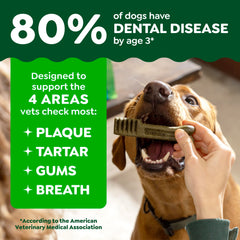 Greenies large-dog chews with bendable design for safe chewing.