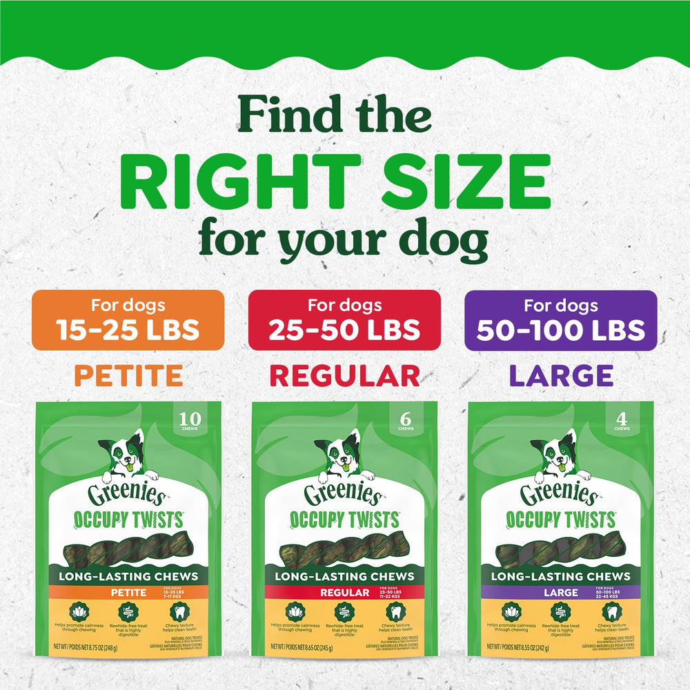 Greenies Occupy Twists product-detail image showcases rawhide-free chews for canine treats