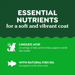 Greenies Skin & Coat omega-3 ingredients label highlights EPA and DHA.