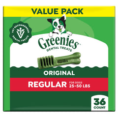 Greenies original dental chews packaging for convenient at-home dental care