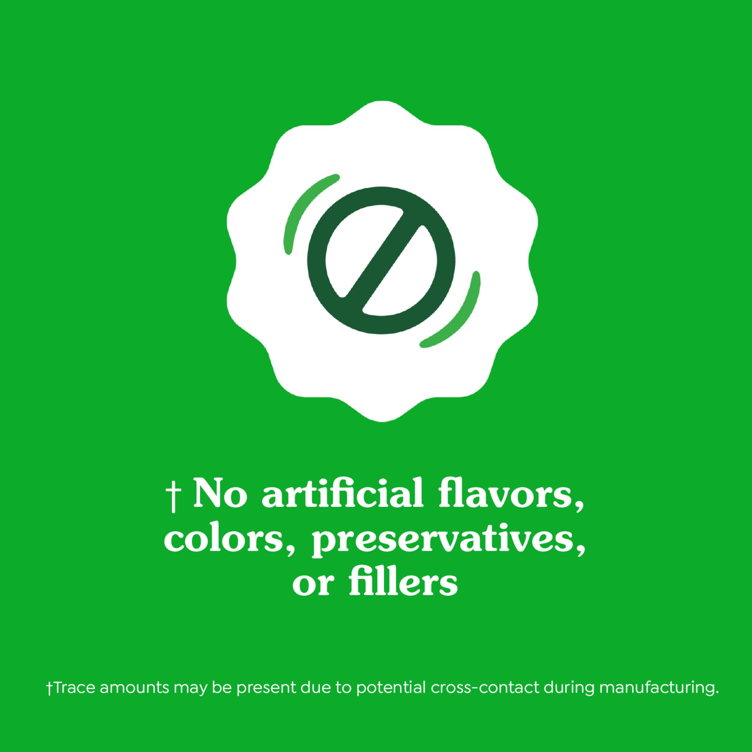 Packaging highlights no artificial flavors or colors.
