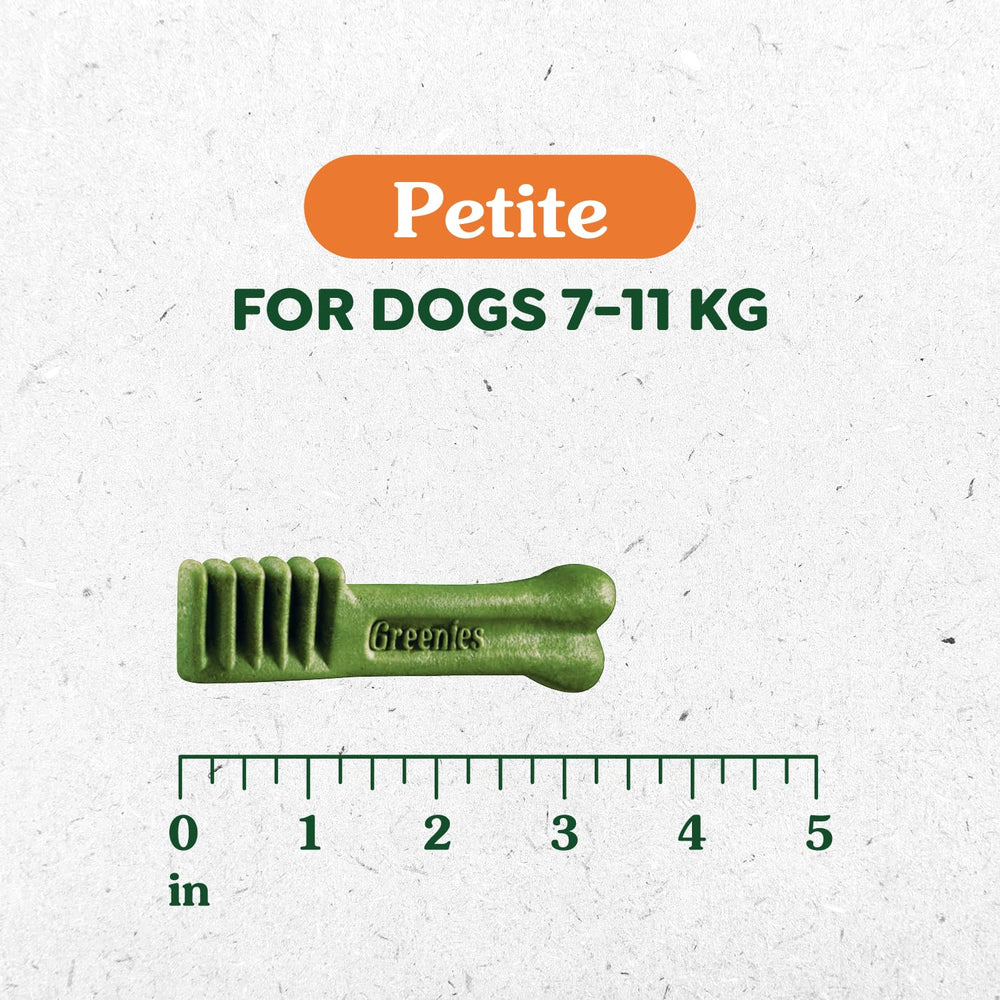 Greenies Petite chews close-up texture shows a flexible, digestible option for small dogs.