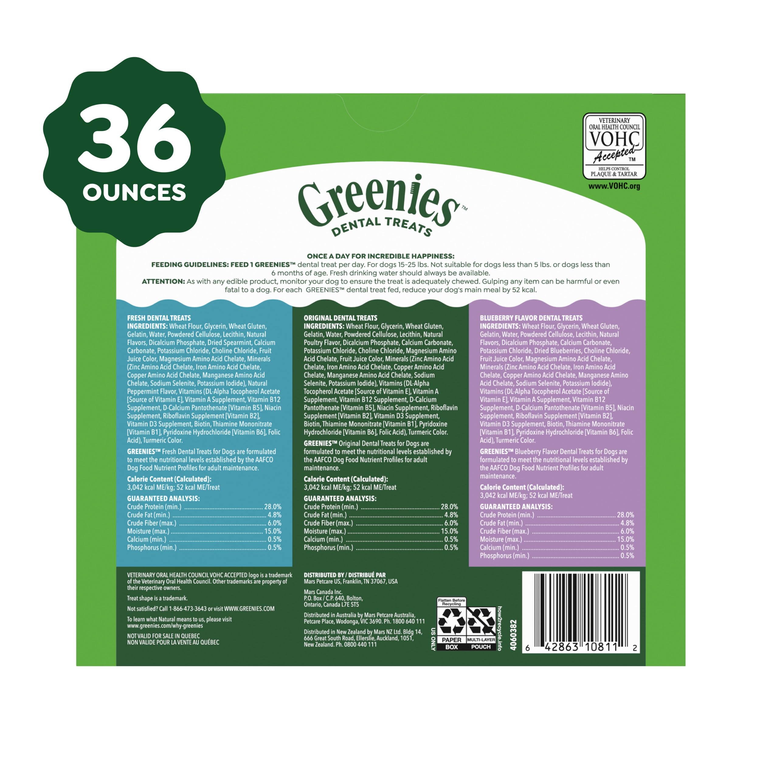 Greenies Petite dental treats in hand, illustrating convenient daily dental care