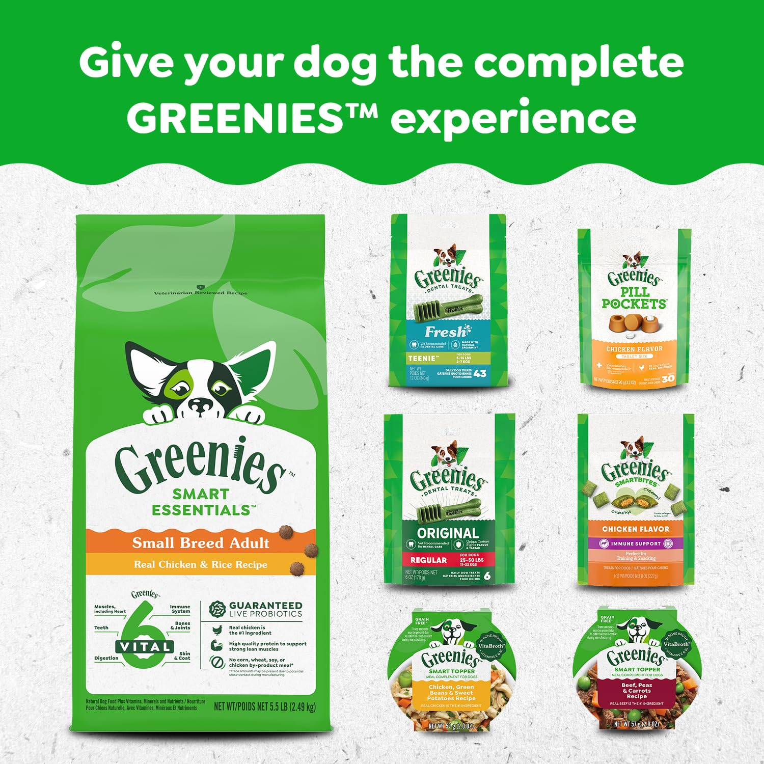 Greenies Petite rawhide-free texture signals safe, easy-to-digest chews.