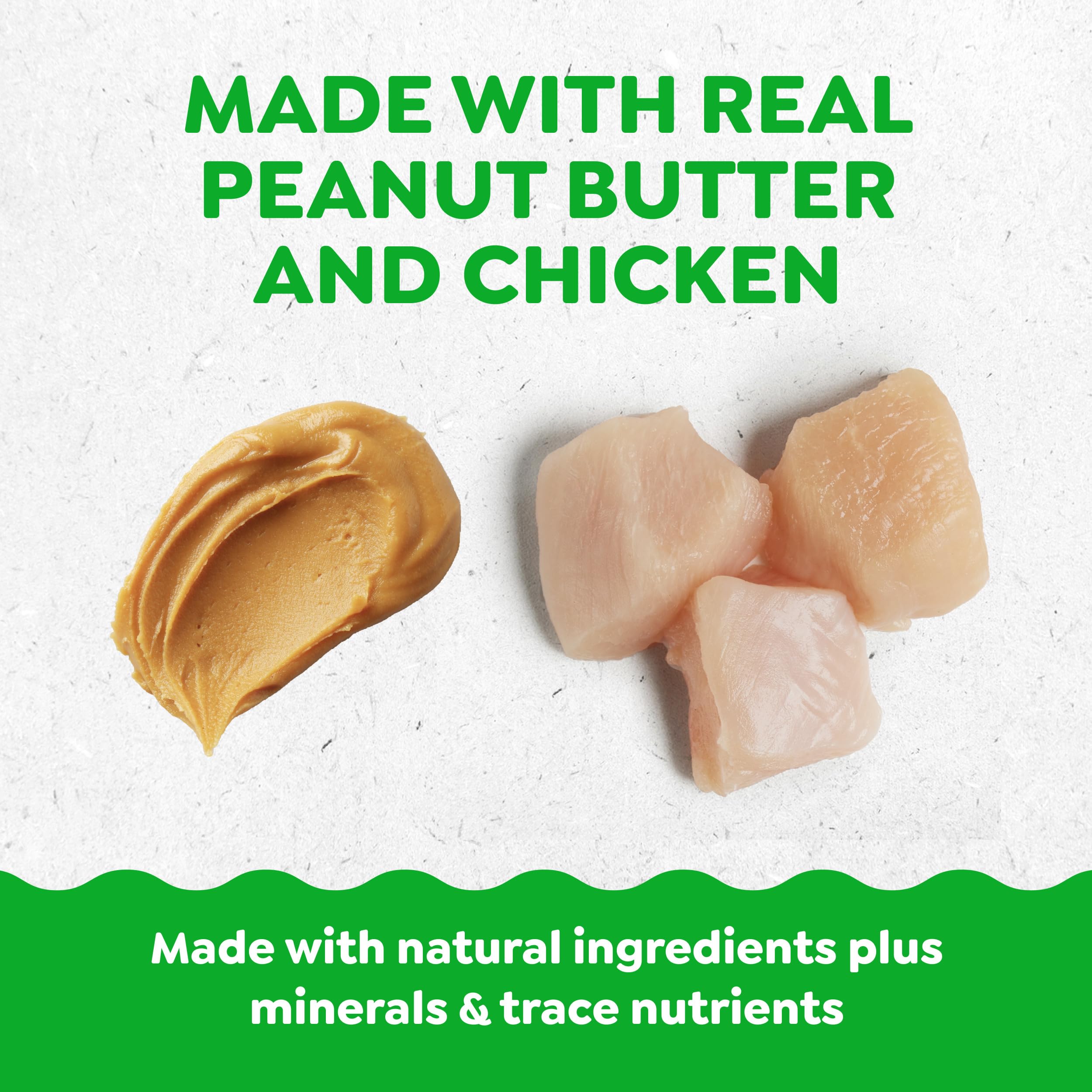 Close-up of Greenies Pill Pockets chicken flavor masking smell for smoother dosing