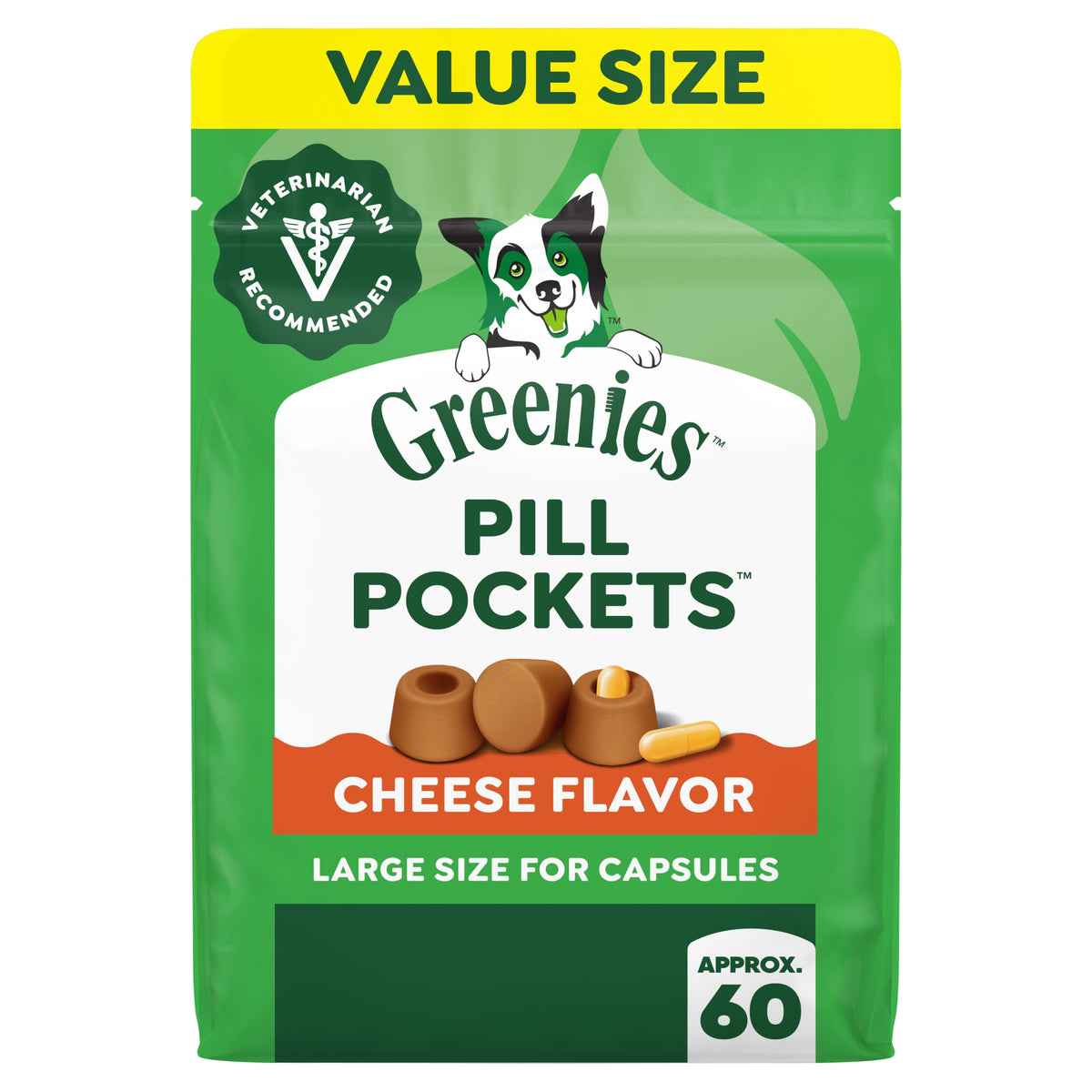 Greenies Pill Pockets large cheese flavor pouch for easy medication masking