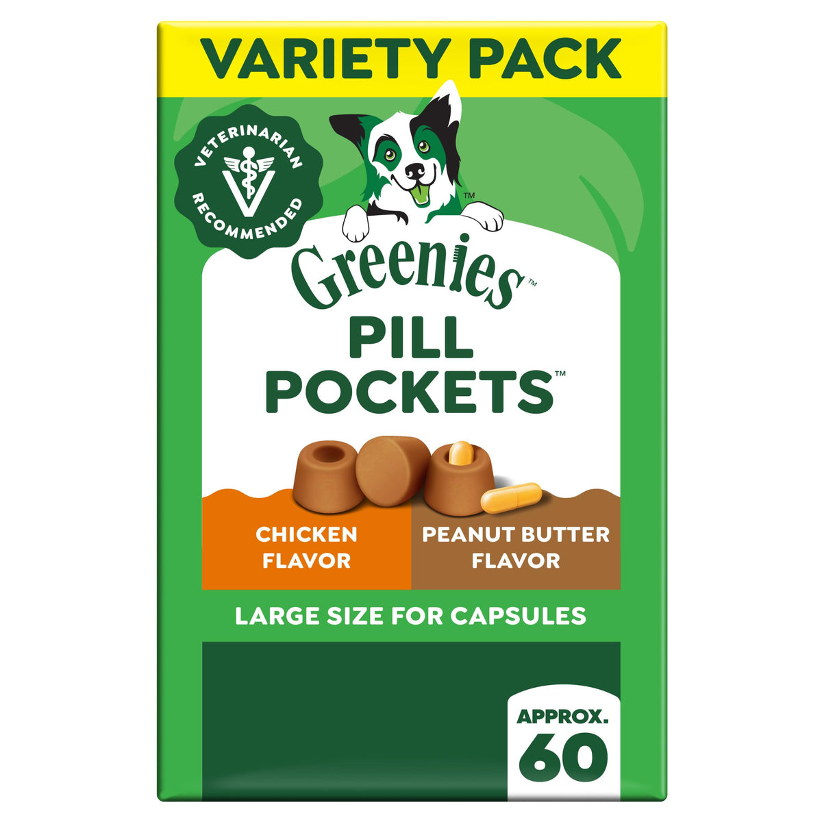 Greenies Pill Pockets large dog pack showing simple pill masking for easy administration