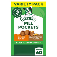 Greenies Pill Pockets large dog pack showing simple pill masking for easy administration