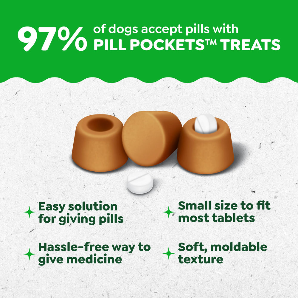 Greenies Pill Pockets small cheese open pocket for easy pill hiding for dogs.