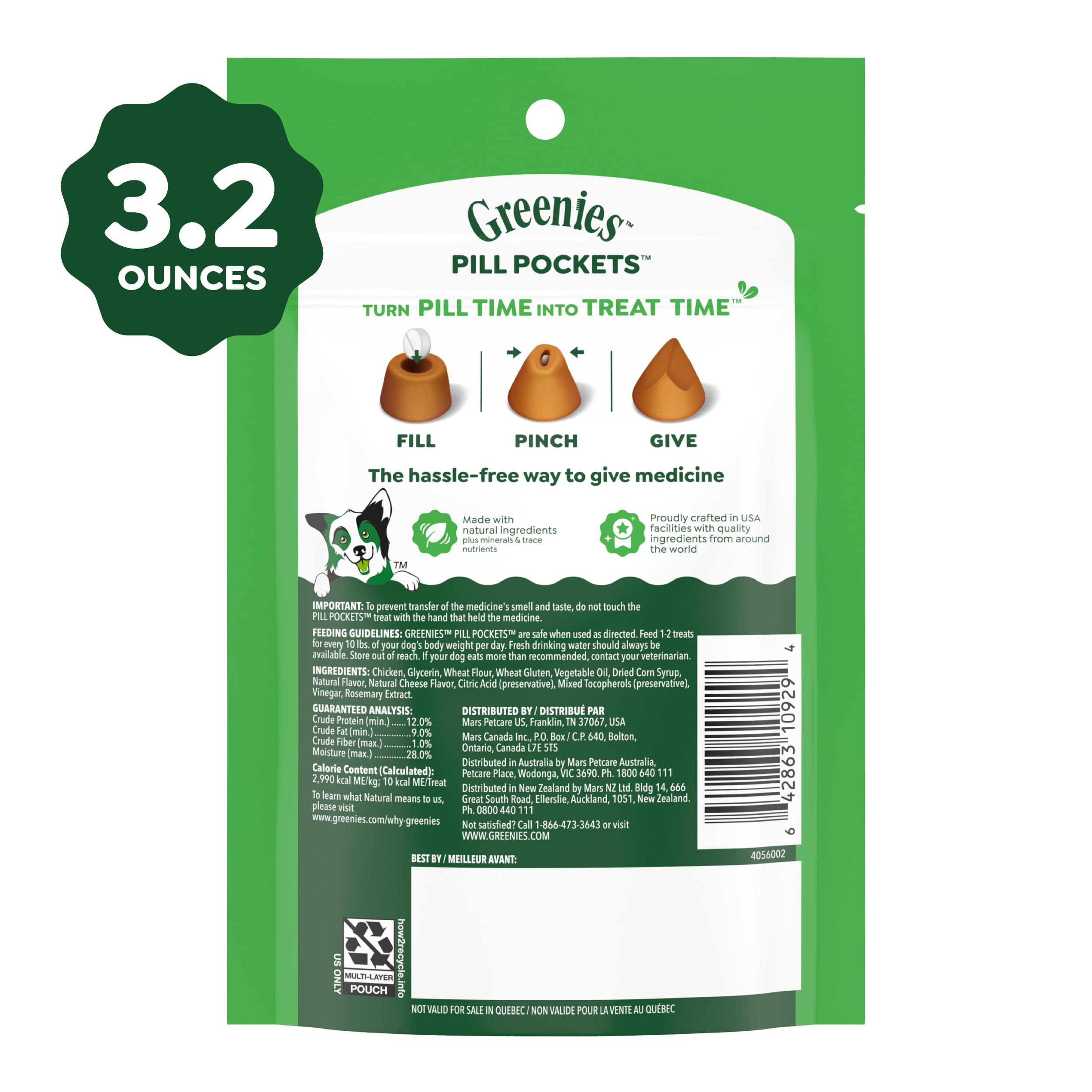 Greenies Pill Pockets small cheese, vet-recommended med-hiding solution.