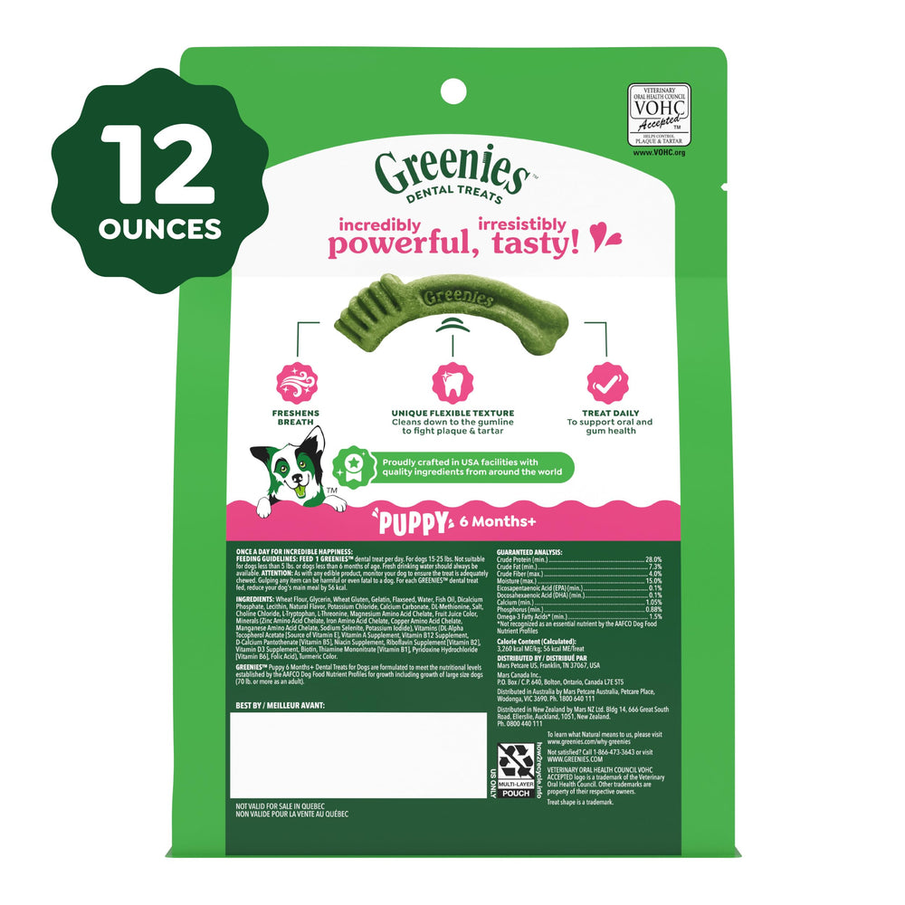20-count petite pack offers convenient daily dental care for puppies