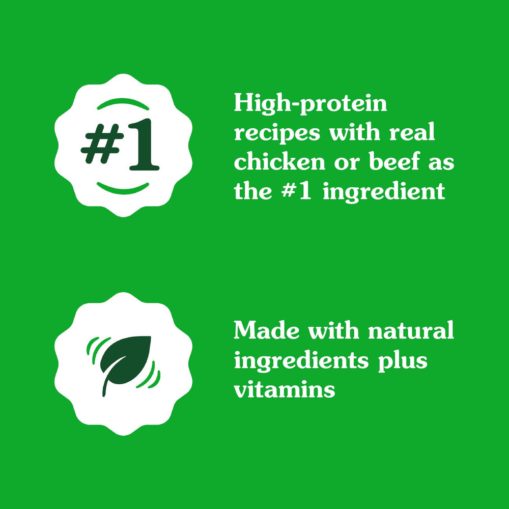 Greenies Smart Topper beef peas carrots bowl shows real ingredients and a protein boost