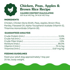 Greenies Smart Topper real ingredients include chicken, peas, apples.