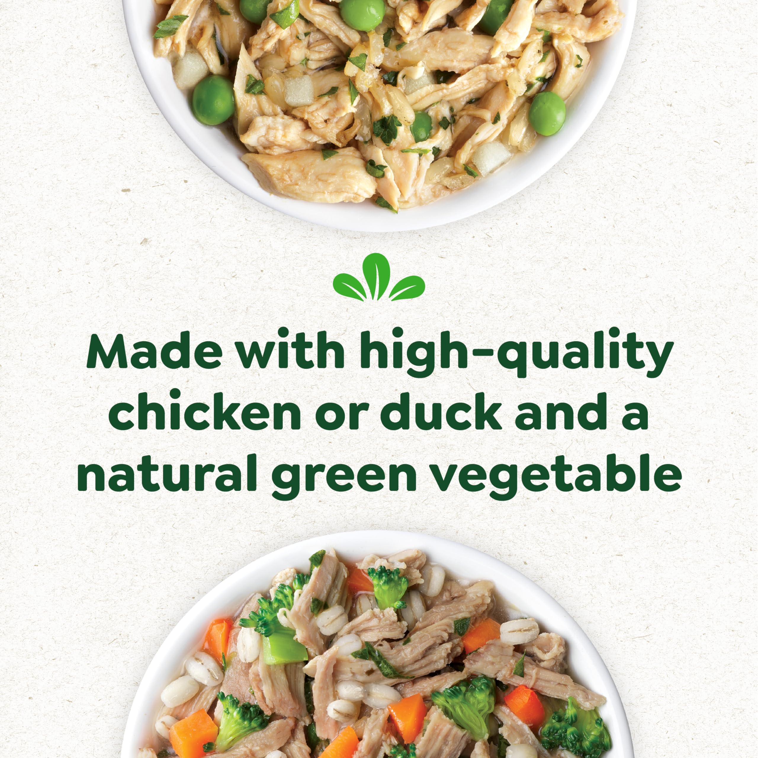 Greenies Smart Topper vegetables barley image shows peas, broccoli, and apples.
