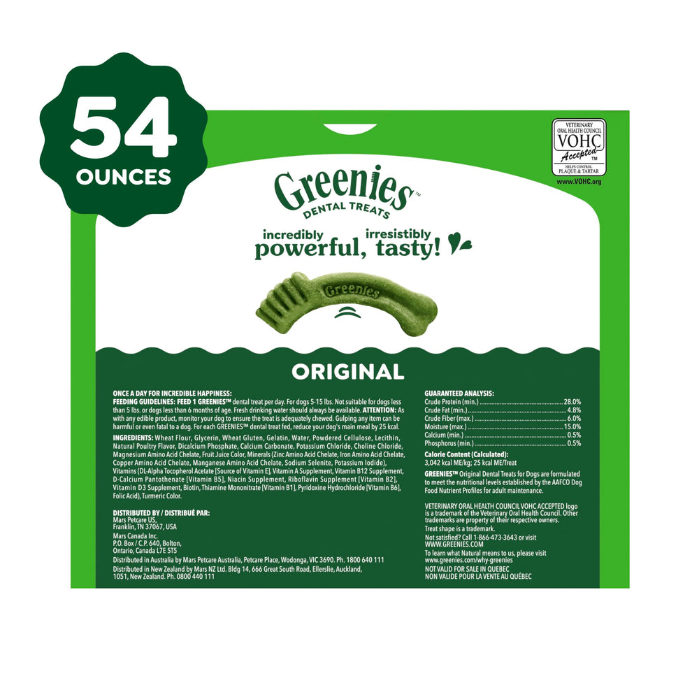 Greenies Teenie-Size packaging open shows 192-count value for daily dental care.