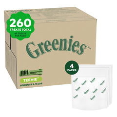 Greenies Teenie size original packaging, ideal for daily dental care for small dogs.