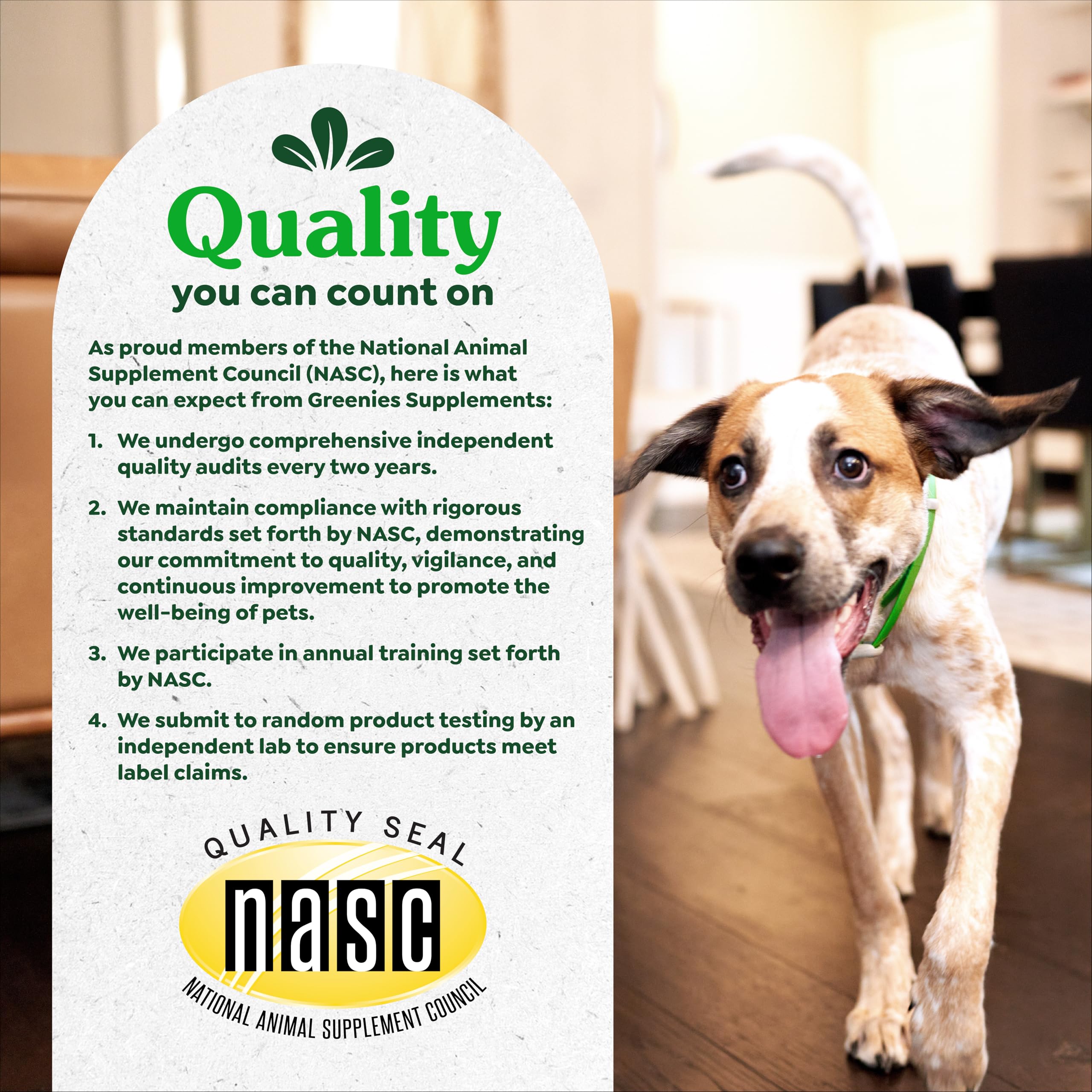 Greenies USA-made logo on packaging signals quality and care.