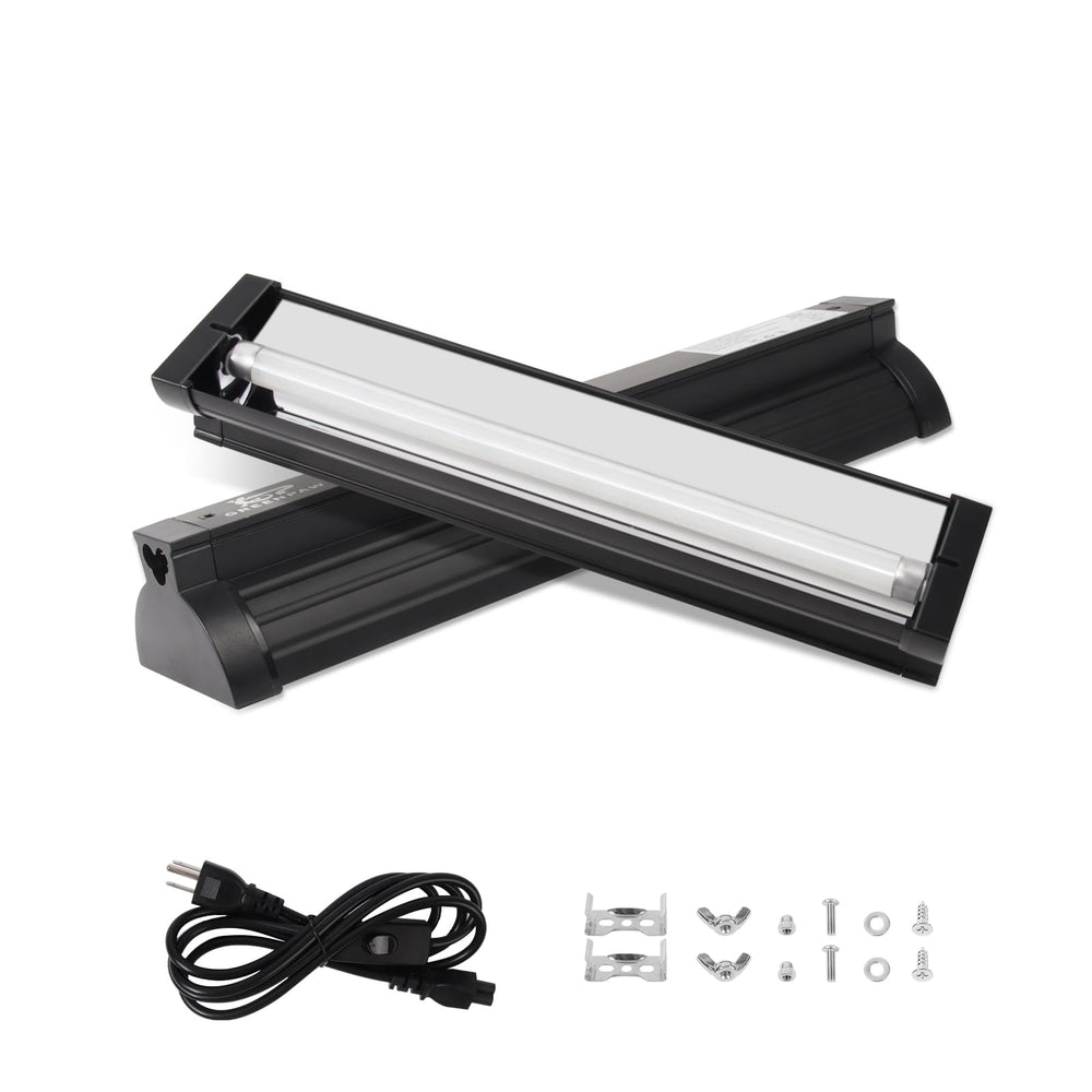 GREENPAW T5 UVB light fixture 12inch over terrarium for balanced basking and healthful lighting.