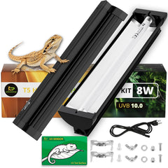 GREENPAW T5 UVB light hood for compact reptile basking setup