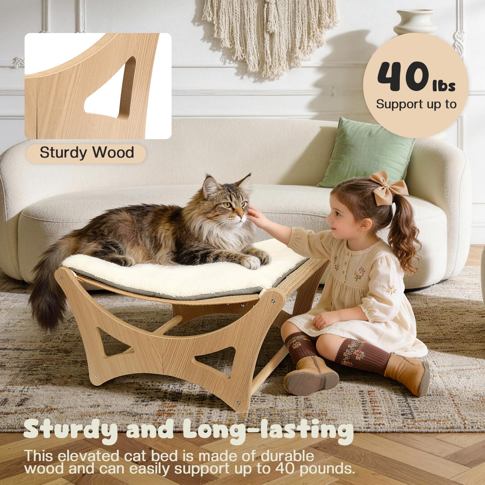 GreenPetopia anti slip base keeps the bed stable on floors