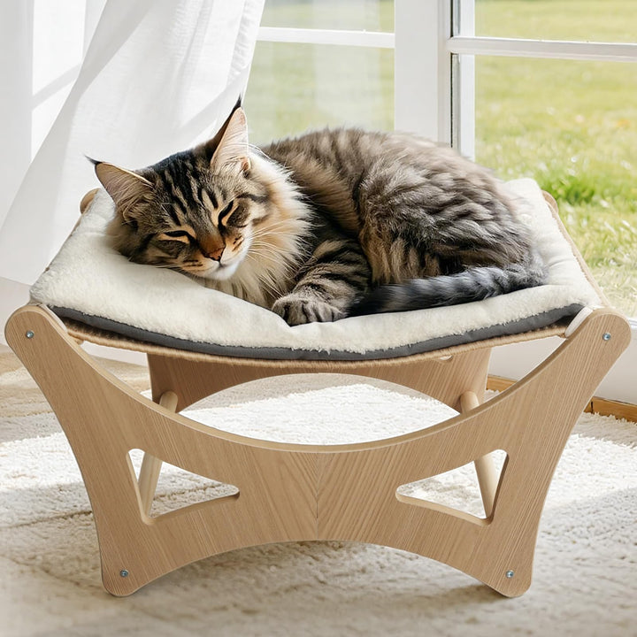 GreenPetopia cat hammock bed with sisal mat for scratching and cooling
