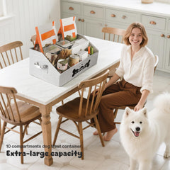 GreenPetopia storage organizer with removable dividers adapts to various treat sizes