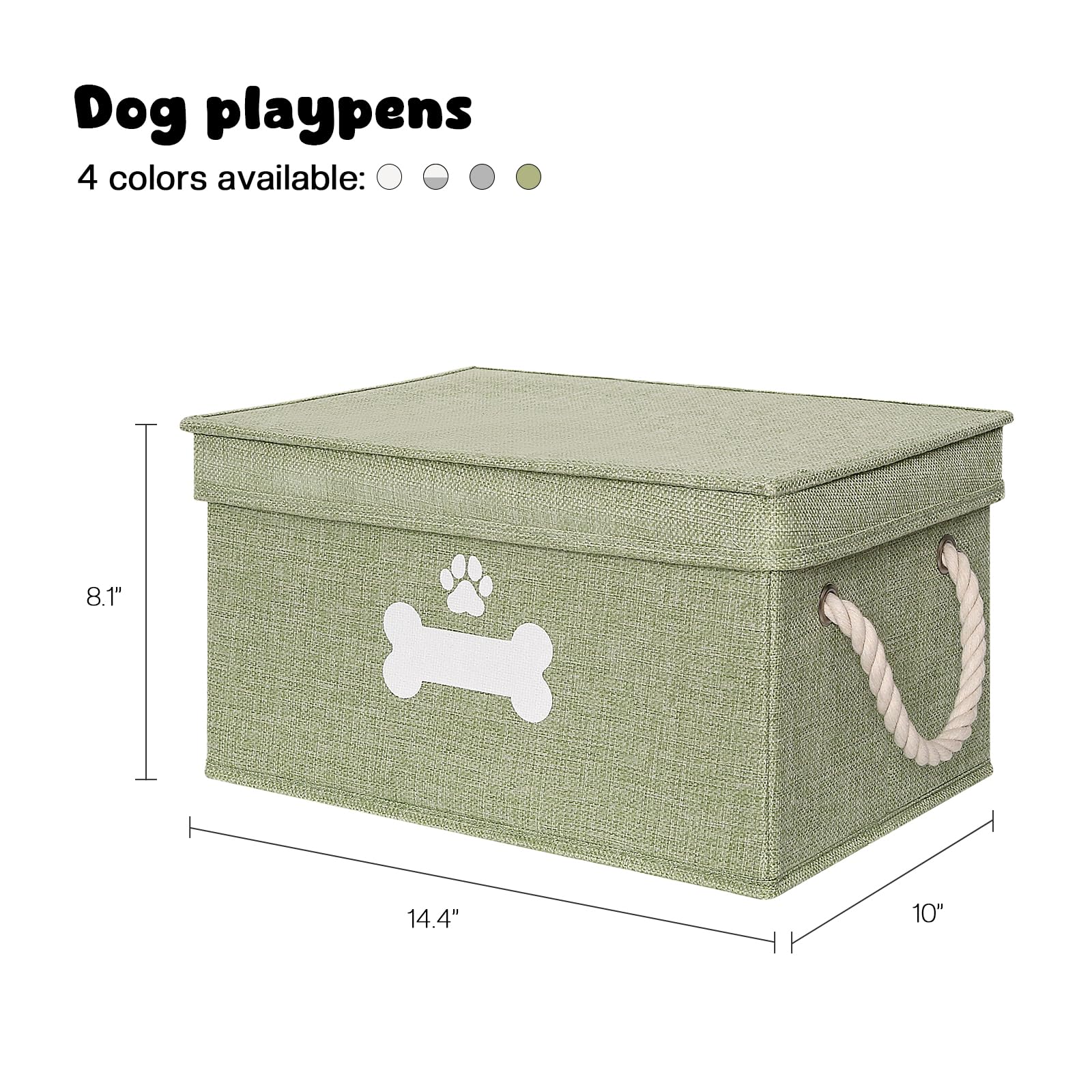 GreenPetopia dog toy bin in living room helps reduce clutter.