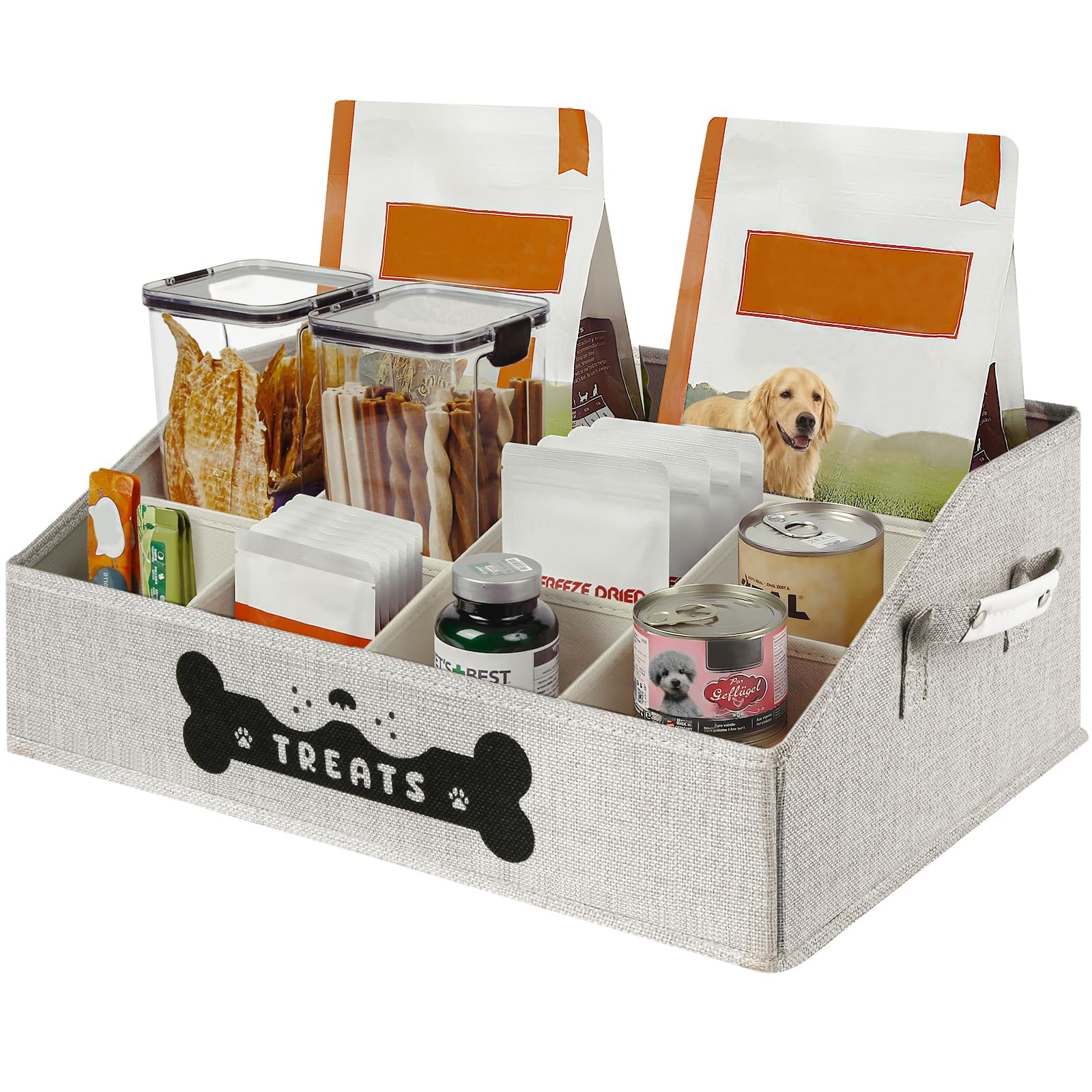 GreenPetopia dog treat container with large capacity for organized essentials