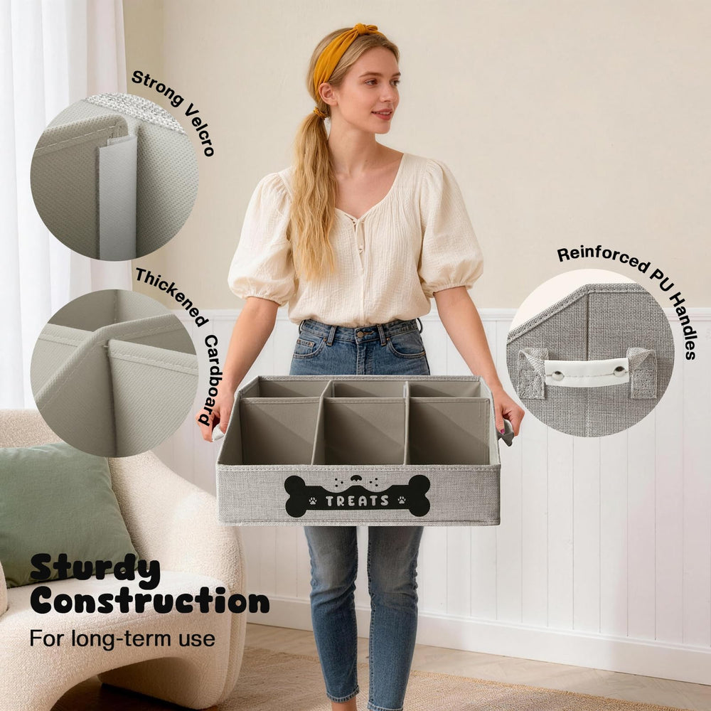 GreenPetopia dog treat container open trapezoid design for quick visibility.
